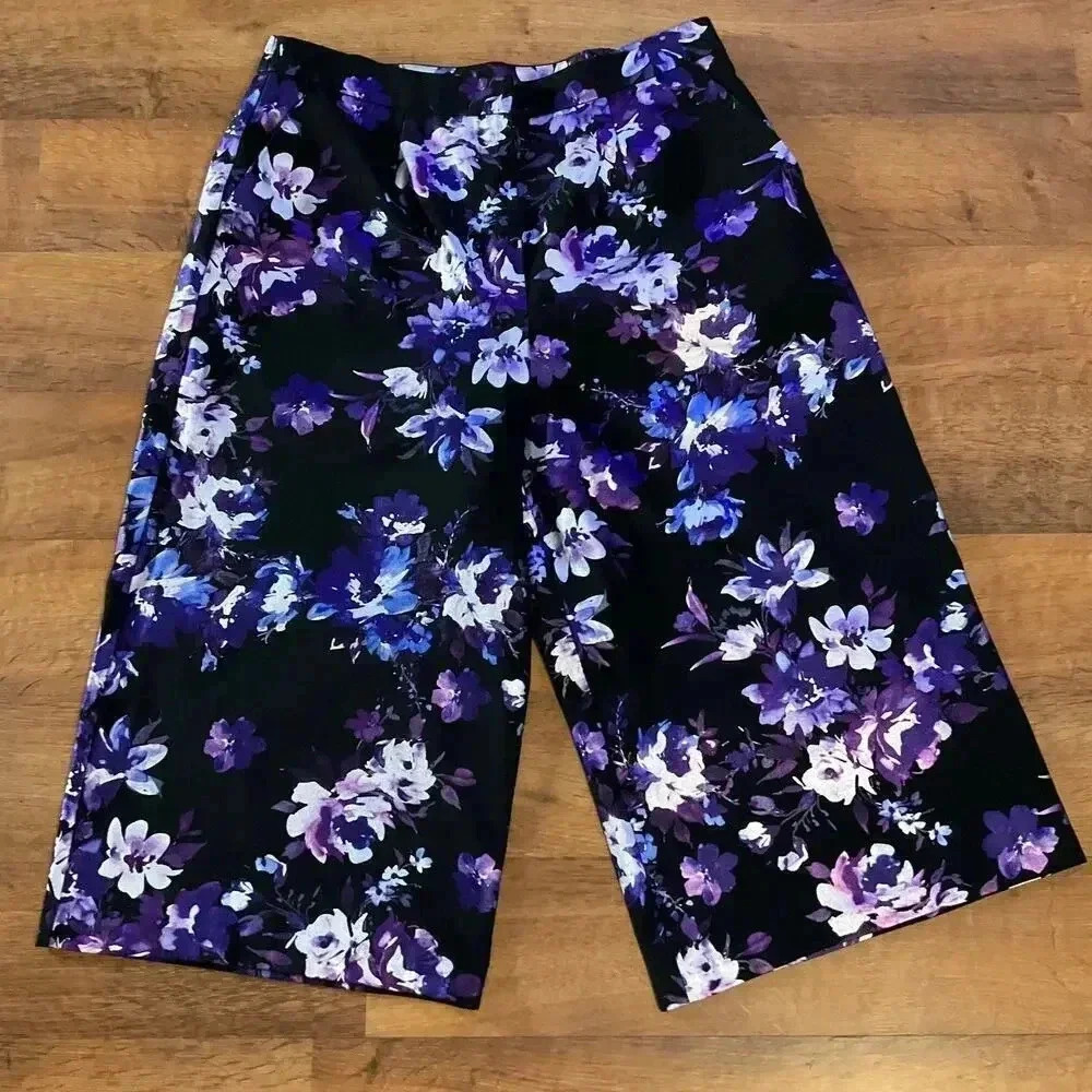 Anthology Floral Print Womens Wide Leg Culottes Pants Size 10 NEW WITH TAG